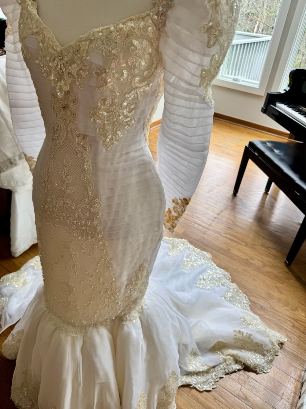 White and Gold Wedding Dress | Size 6